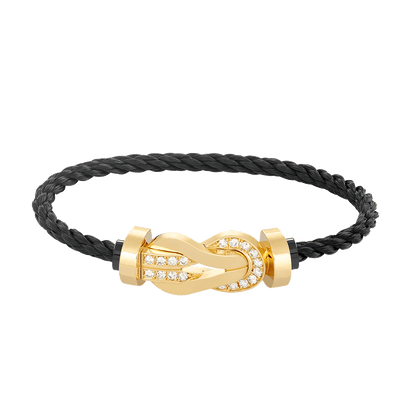 [Moco]CHANCE LARGE 8 FIGURE BUCKLE HALF DIAMOND BRACELET GOLD