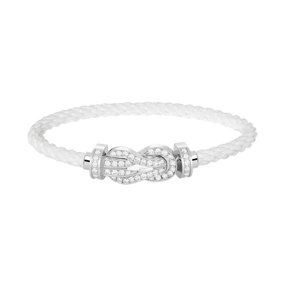 [Moco]CHANCE LARGE 8 FIGURE BUCKLE FULL DIAMOND BRACELET SILVER