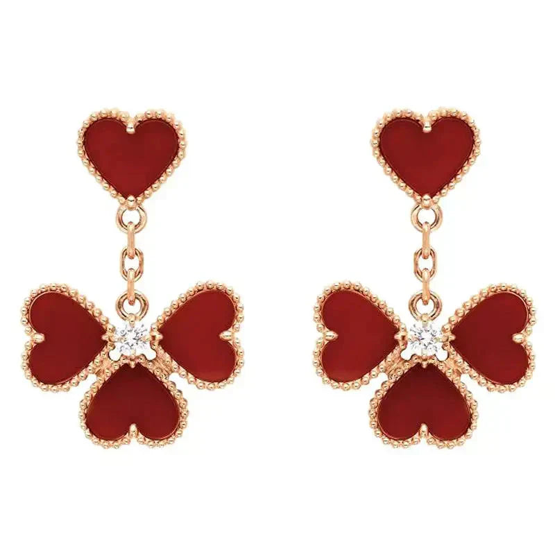 [Moco]SWEET CLOVER CARNELIAN EARRINGS