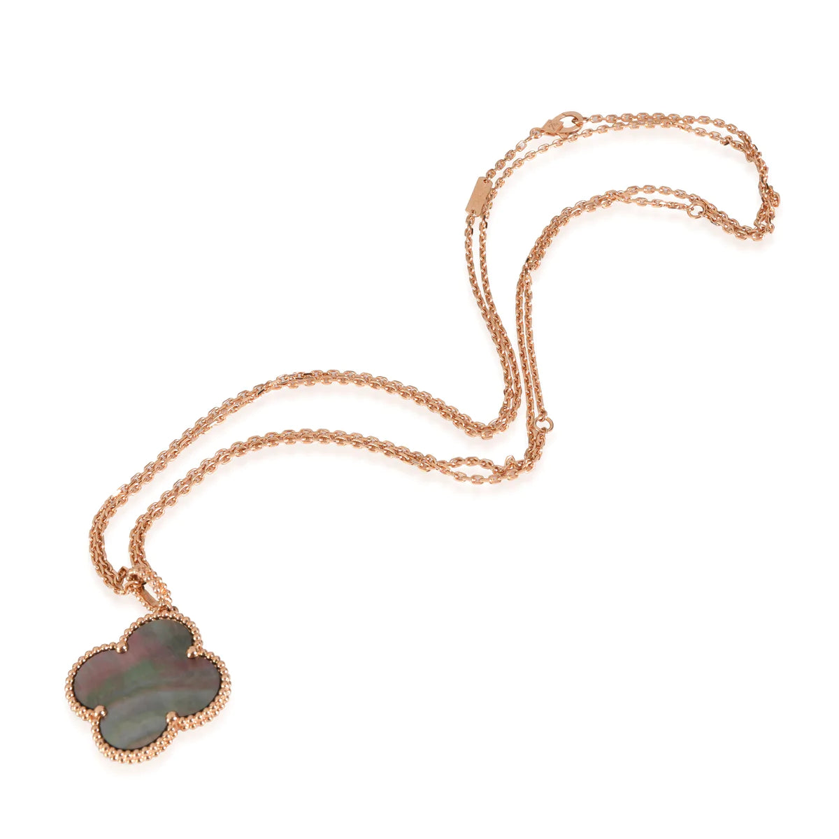 [Moco]CLOVER 25MM GOLD DARK MOP BIG CLOVER NECKLACE