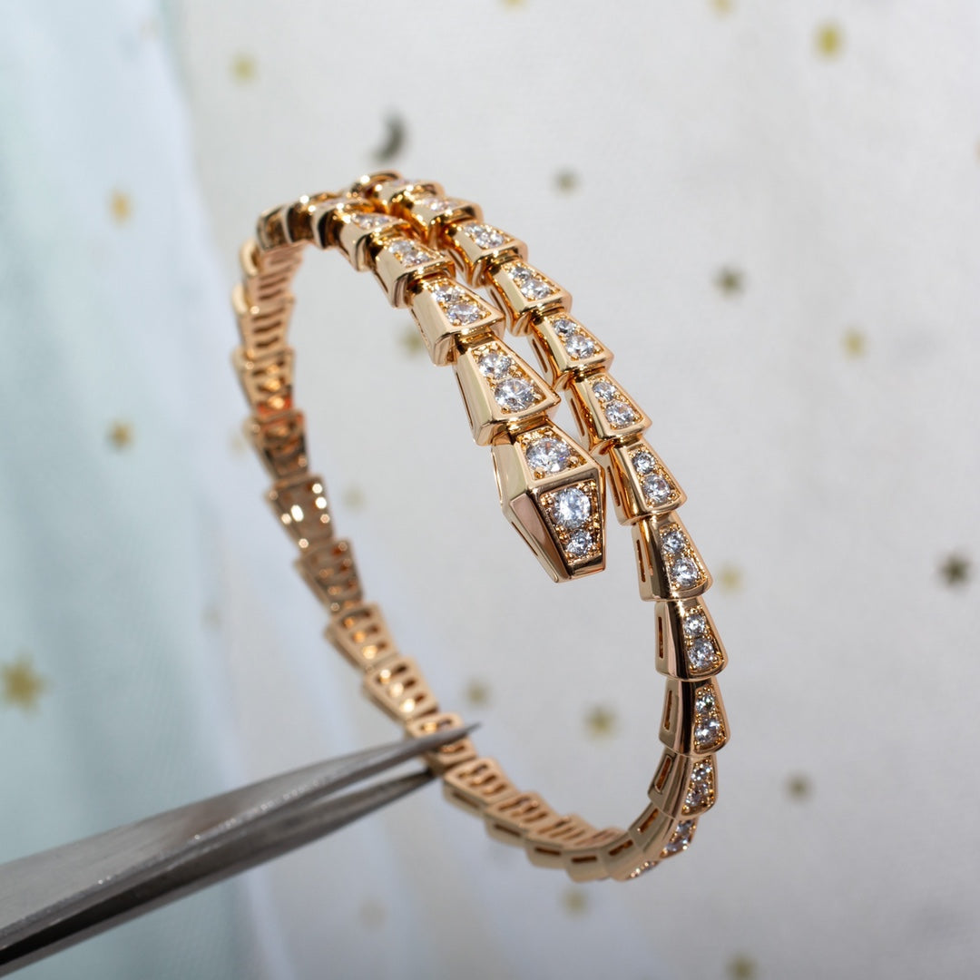 [Moco]SERPENTI ARMBAND 6,8MM ROSGOLD DIAMANT 