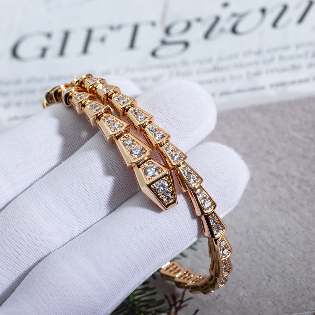 [Moco]SERPENTI ARMBAND 6,8MM ROSGOLD DIAMANT 