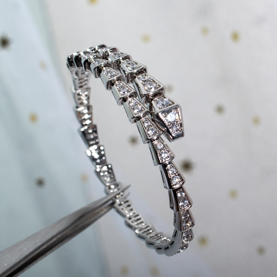 [Moco]SERPENTI ARMBAND 6MM SILBER DIAMANT 