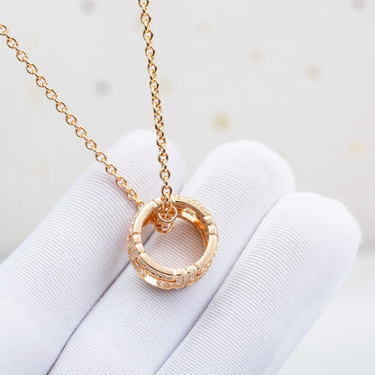 [Moco]PARENTESI NECKLACE PINK GOLD DIAMOND