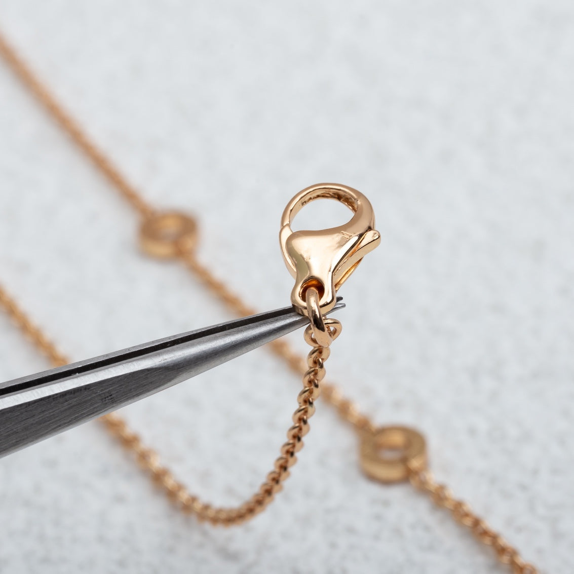 [Moco]PARENTESI NECKLACE PINK GOLD DIAMOND