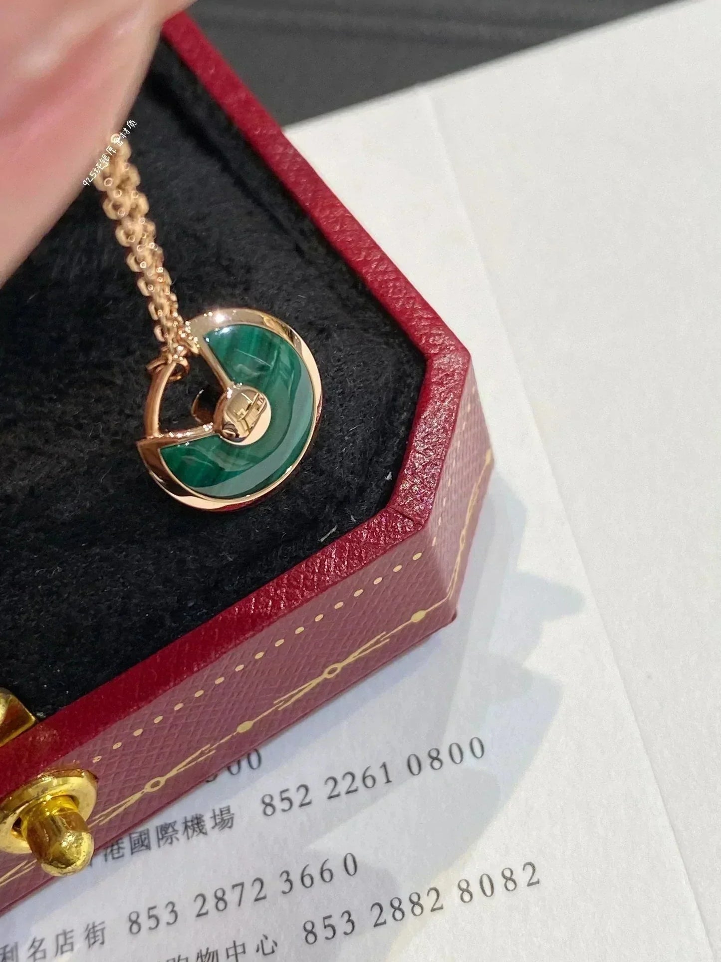 [Moco]AMULETTE ROSE GOLD MALACHITE NECKLACE