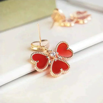 [Moco]SWEET CLOVER CARNELIAN EARRINGS