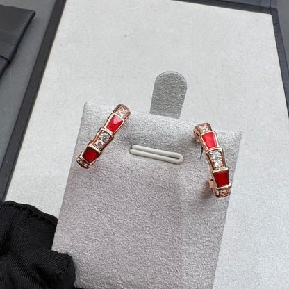 [Moco]SERPENTI CARNELIAN PINK GOLD EARRINGS