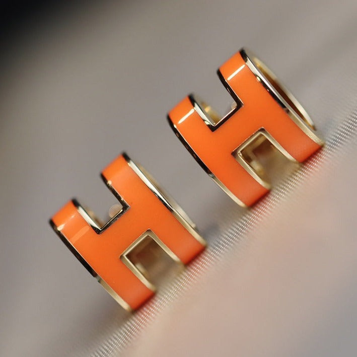 [Moco]MINI POP H EARRINGS ORANGE