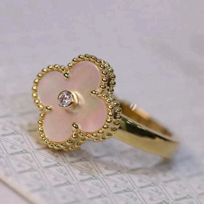 [Moco]CLOVER ROSA MOP RING GOLD DIAMANT