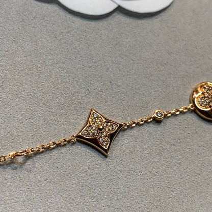 [Moco]STAR AND SUN 4 MOTIFS GOLD DIAMONDS BRACELET