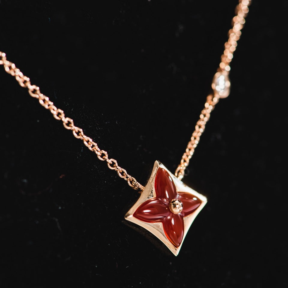 [Moco]STAR NECKLACE PINK GOLD 1 DIAMOND