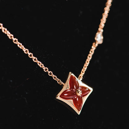 [Moco]STAR NECKLACE PINK GOLD 1 DIAMOND