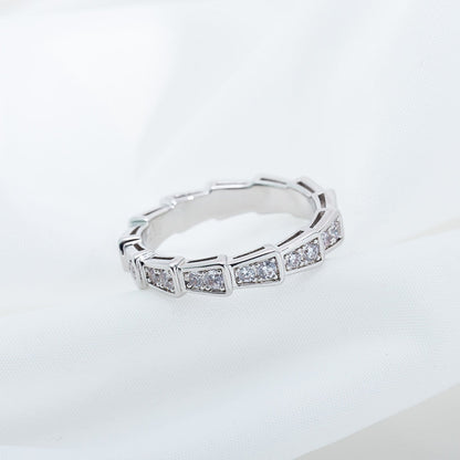 [Moco]SERPENTI RING SILBER DIAMANT GEPAPERT 3MM