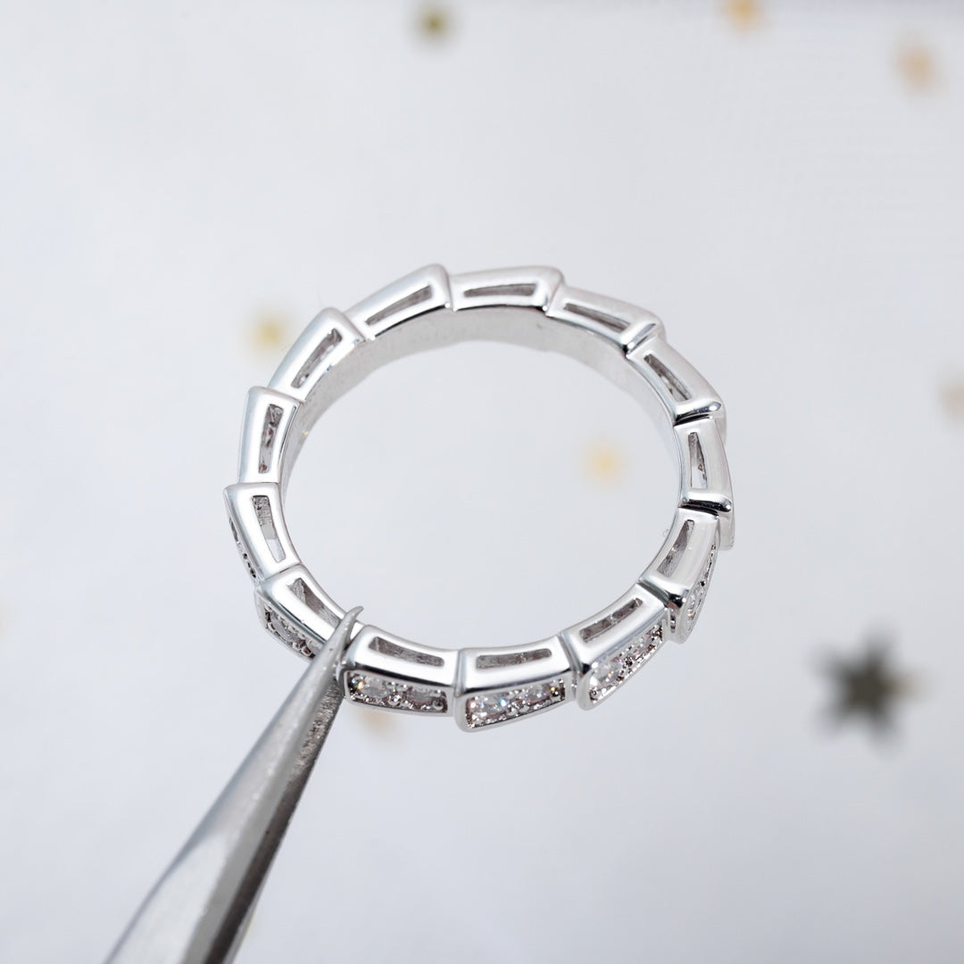 [Moco]SERPENTI RING SILBER DIAMANT GEPAPERT 3MM