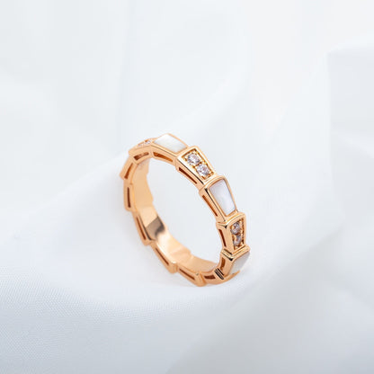 [Moco]SERPENTI RING ROTGOLD DIAMANT MOP 3MM