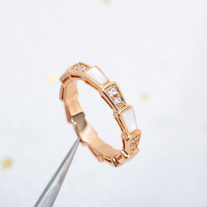 [Moco]SERPENTI RING ROTGOLD DIAMANT MOP 3MM