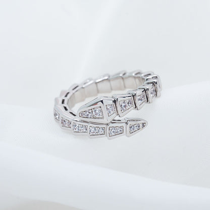 [Moco]SERPENTI RING SILBER DIAMANT GEPAPERT 4MM