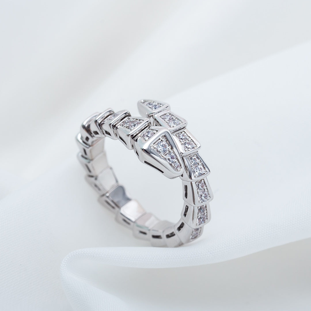 [Moco]SERPENTI RING SILBER DIAMANT GEPAPERT 4MM