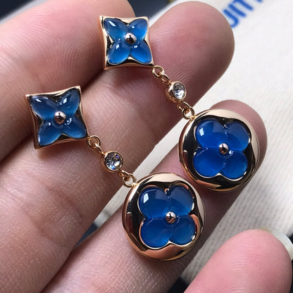 [Moco]STAR AND SUN AGATE DIAMOND EARRINGS