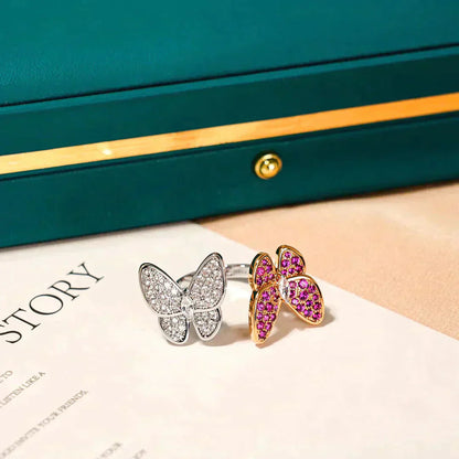 [Moco]TWIN BUTTERFLY DIAMOND RING