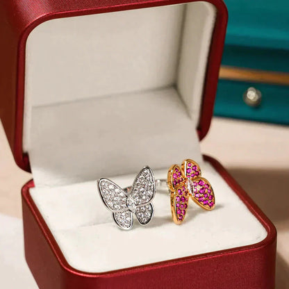 [Moco]TWIN BUTTERFLY DIAMOND RING