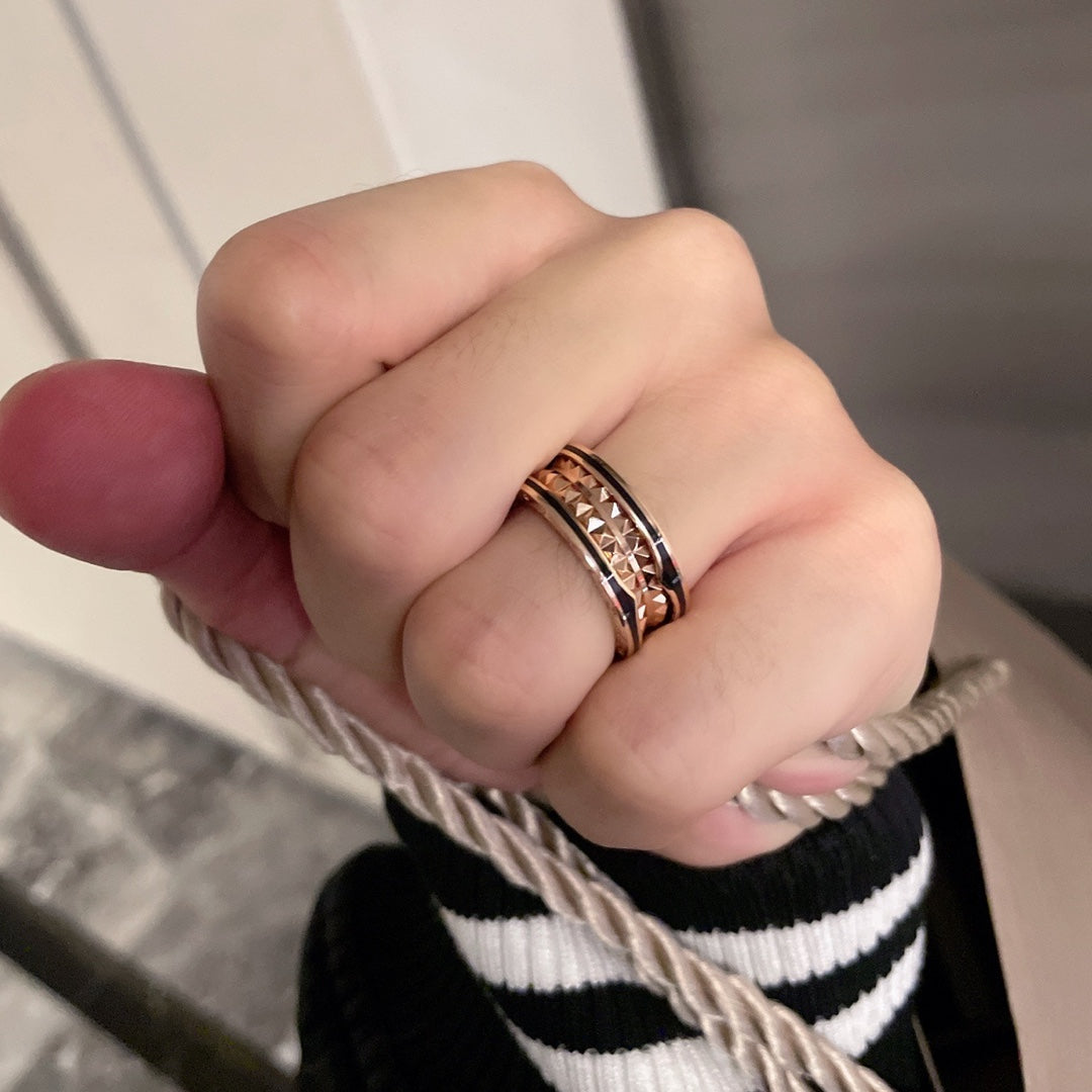 [Moco]ZERO 1 PINK GOLD BLACK CERAMIC RING