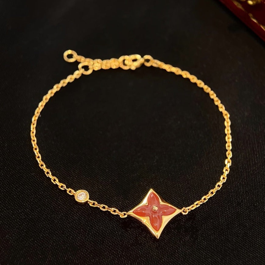 [Moco]COLOR STAR KARNEOL ROTGOLD DIAMANT ARMBAND