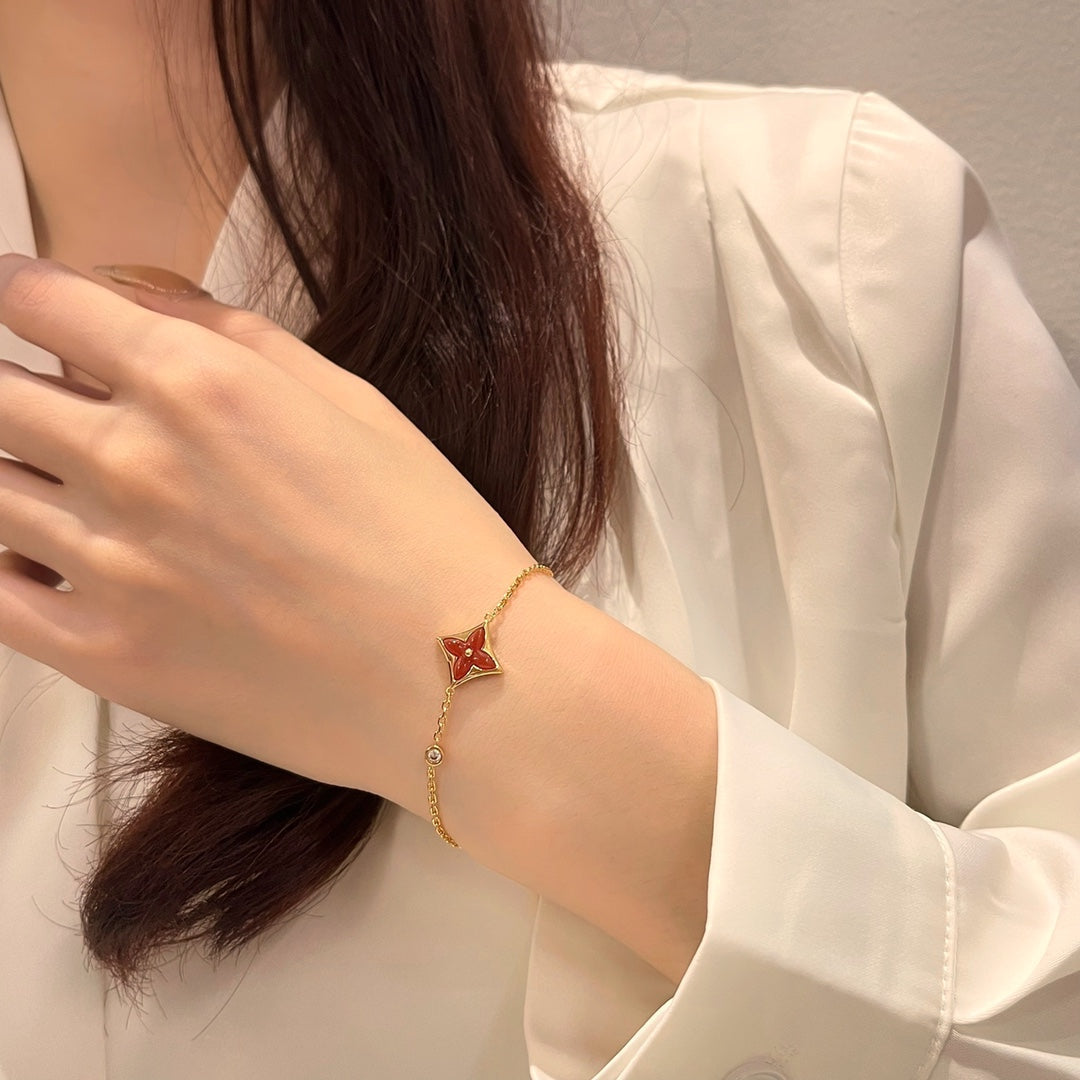 [Moco]COLOR STAR KARNEOL ROTGOLD DIAMANT ARMBAND