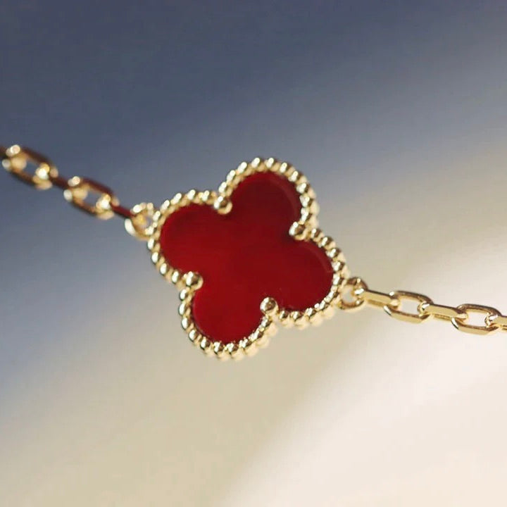 [Moco]CLOVER 20 MOTIFS CARNELIAN NECKLACE