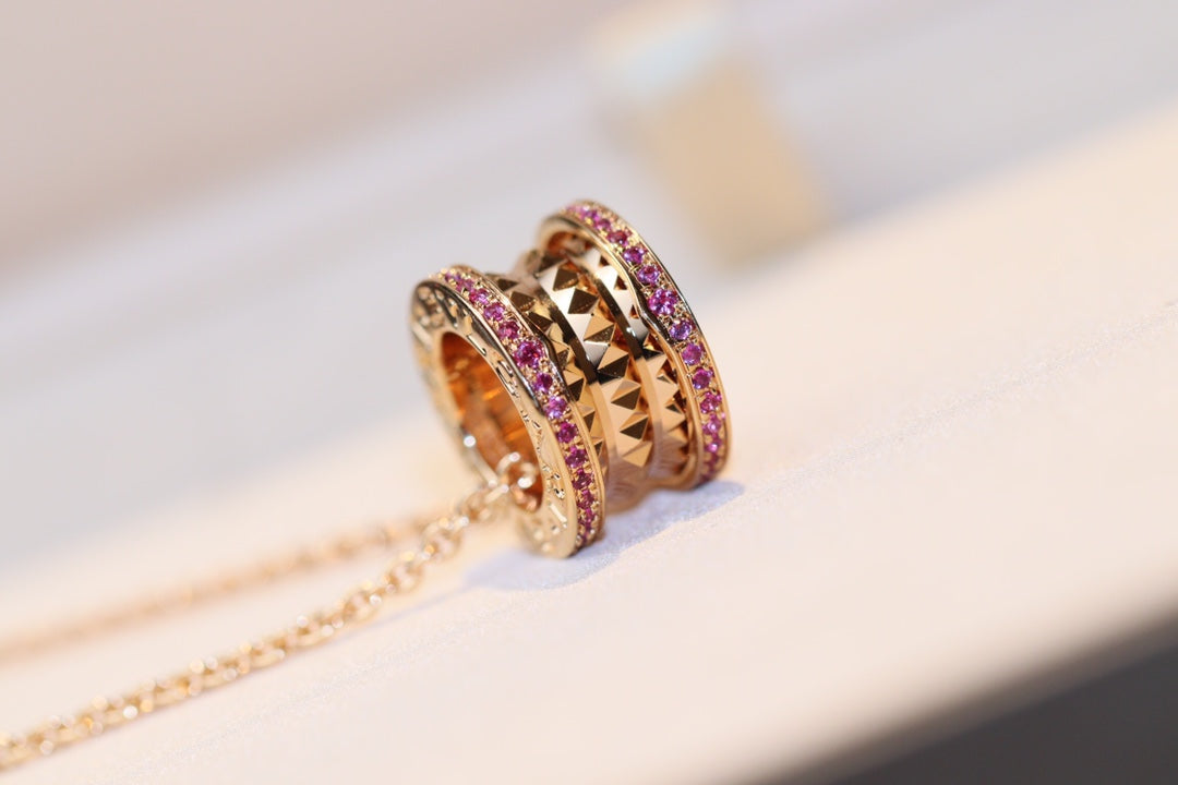 [Moco]ZERO 1 ROCK PINK GOLD PINK DIAMOND NECKLACE