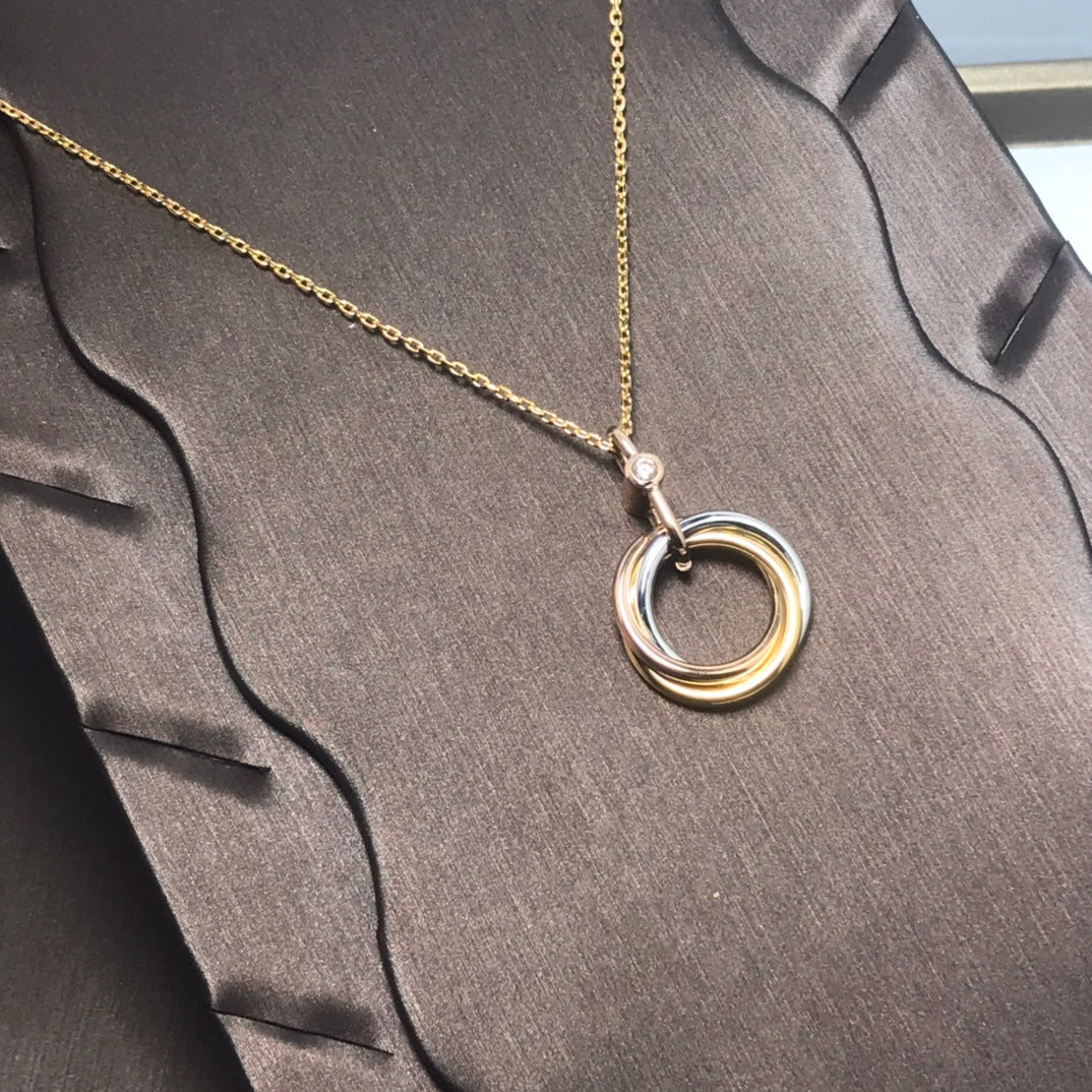 [Moco]TRINITY SILVER GOLD PINK GOLD NECKLACE