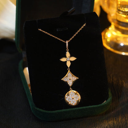 [Moco]STAR AND SUN DIAMOND PINK GOLD NECKLACE