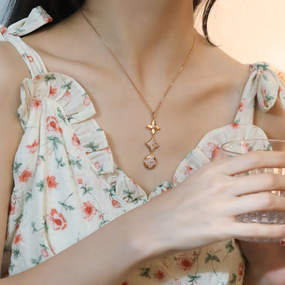 [Moco]STAR AND SUN DIAMOND PINK GOLD NECKLACE