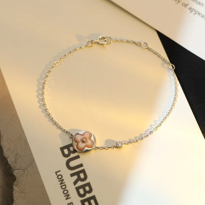 [Moco]Armband mit Sonnenmotiv, rosa Perlmutt, Silber