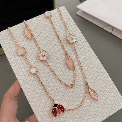 [Moco]LUCKY SPRING 15 MOTIFS ROSE GOLD NECKLACE