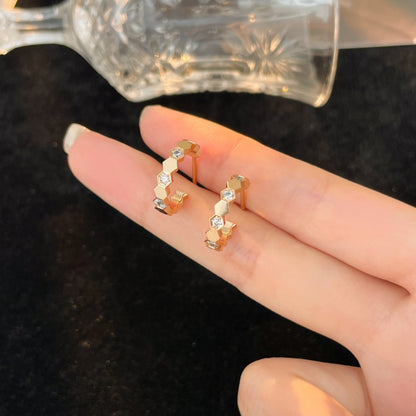 [Moco]BEE LOVE DIAMOND HOOP EARRINGS