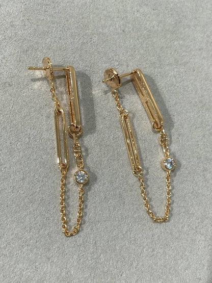 [Moco]CHAINE CHAOS DIAMOND DROP EARRINGS