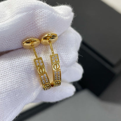 [Moco]LOVE DIAMOND GOLD HOOP EARRINGS