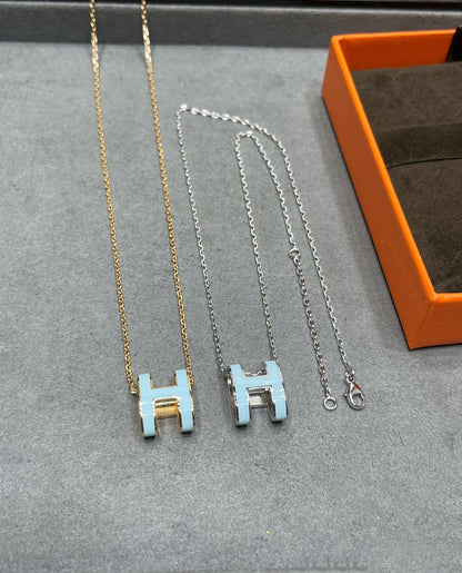 [Moco]POP H SKY BLUE NECKLACE