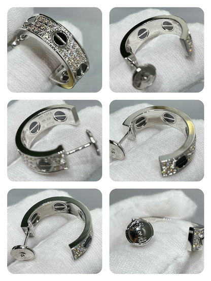 [Moco]LOVE KERAMIK DIAMANTENBESATZ SILBER OHRRINGE