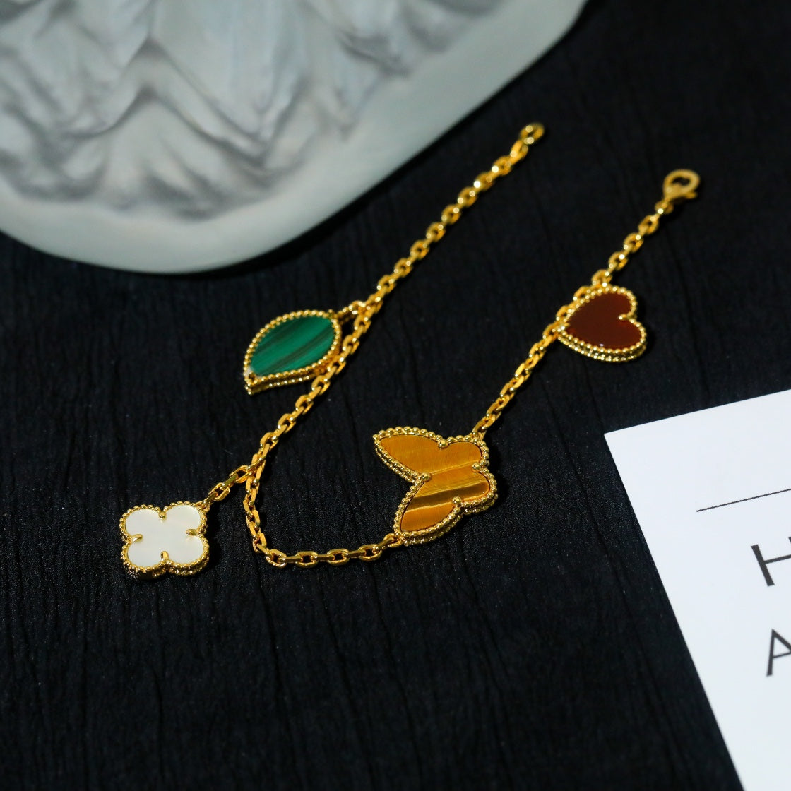 [Moco]LUCKY SPRING 5 MOTIF GOLD BRACELET