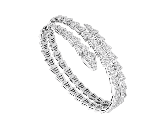 [Moco]SERPENTI ARMBAND SILBER DIAMANT DOPPELREIHIG