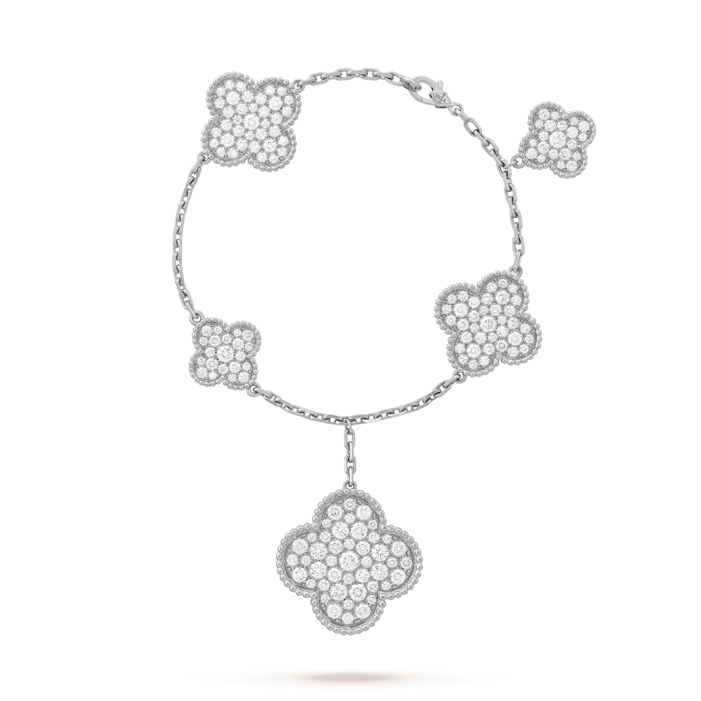 [Moco]CLOVER 6 MOTIFS SILVER DIAMOND BRACELET