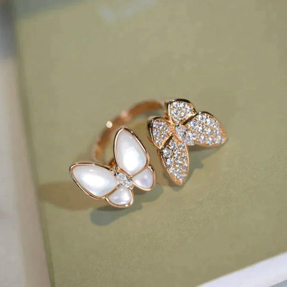 [Moco]TWIN BUTTERFLY DIAMOND MOP RING