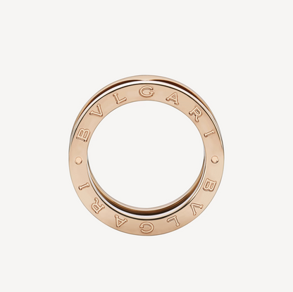 [Moco]ZERO 1 TWO-BAND LOOPS AND BLACK CERAMIC PINK GOLD RING