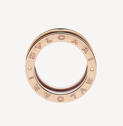 [Moco]ZERO 1 TWO-BAND WITH MATTE BLACK CERAMIC PINK GOLD RING