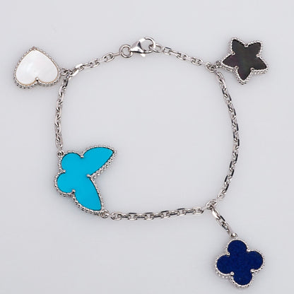 [Moco]LUCKY SPRING SILBERARMBAND 4 MOTIV