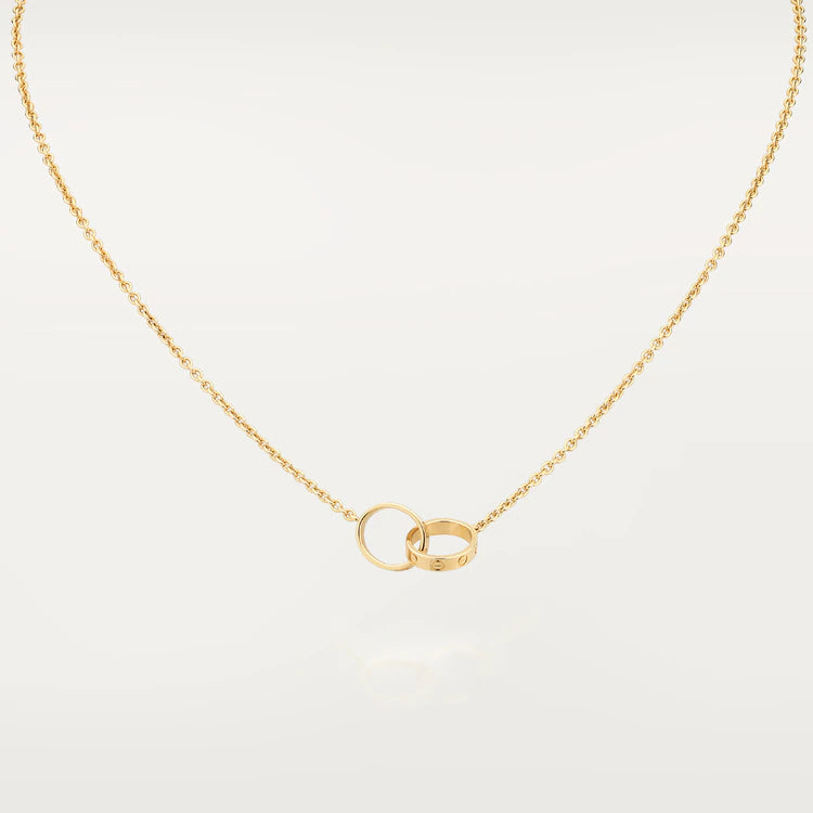 [Moco]LOVE NECKLACE DOUBLE RING GOLD