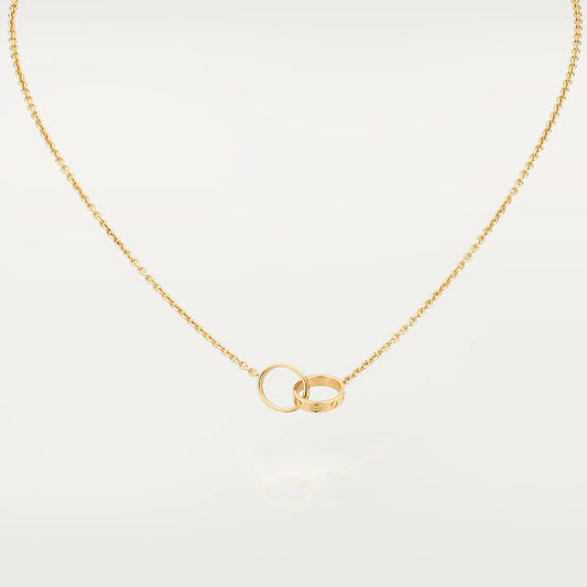 [Moco]LOVE NECKLACE DOUBLE RING GOLD